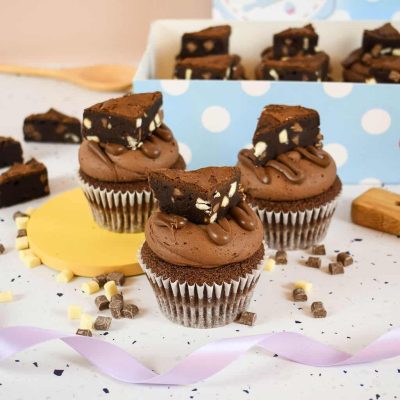 Triple Chocolate Brownie Cupcake